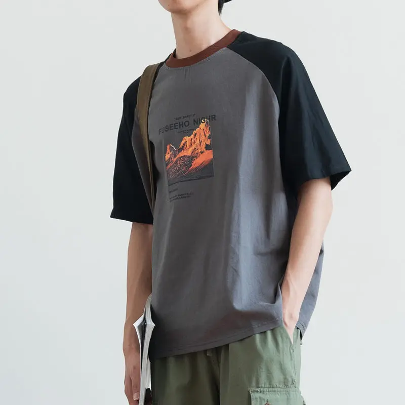 Мужские футболки с рукавом до локтя летние оверсайз в Корейском стиле шикарная