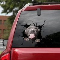 creative broken car window electrostatic stickers paste animal dog puppy wall window stickers home car decoration