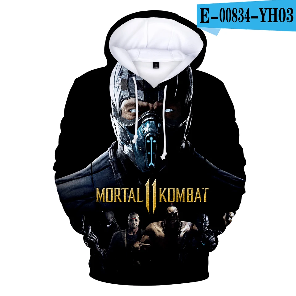 3D Mortal Kombat костюм 11 толстовки с длинным рукавом Толстовка для игры Косплей kpop мужская Толстовка Осень Зима Топы боевые толстовки - Цвет: Темно-серый