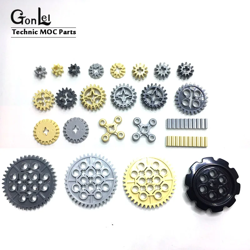 

500 Grams/lot High-Tech Gears Bulk Parts Car Accessory Gear Building Blocks DIY Toys Compatible with 4019 94925 32198 MOC Brick