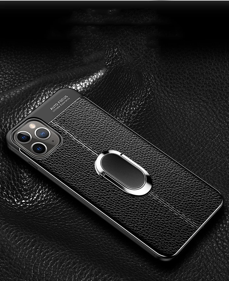 OceSap для iPhone 11 Pro Max чехол Роскошный кожаный магнитный кольцевой кронштейн задняя крышка для iPhone X XR XS Max 7 8 Plus чехол Coque