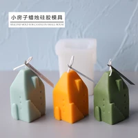 christmas house shape candle molds silicone mold aromatherapy soap mould for candle making chocolate cake decoration christmas