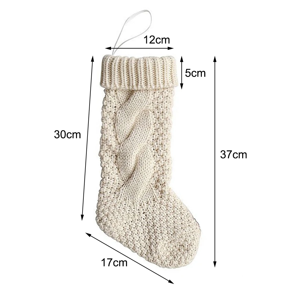 Вязаные рождественские чулки 37 см Рождественский Подарочный пакет для обуви