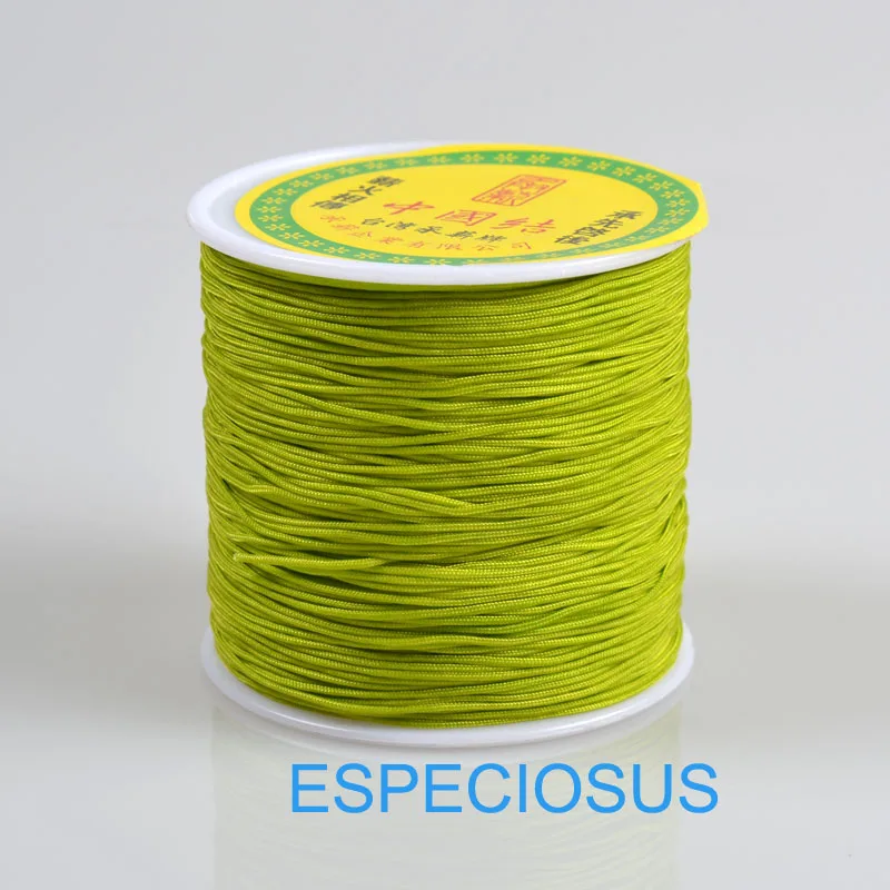 light green 20 видов цветов, 20 м, нейлоновый шнур, китайский узел, шнур макраме, браслет, плетеная нить, сделай сам, кисточки, бисер, Шамбала, нить - Цвет: light green