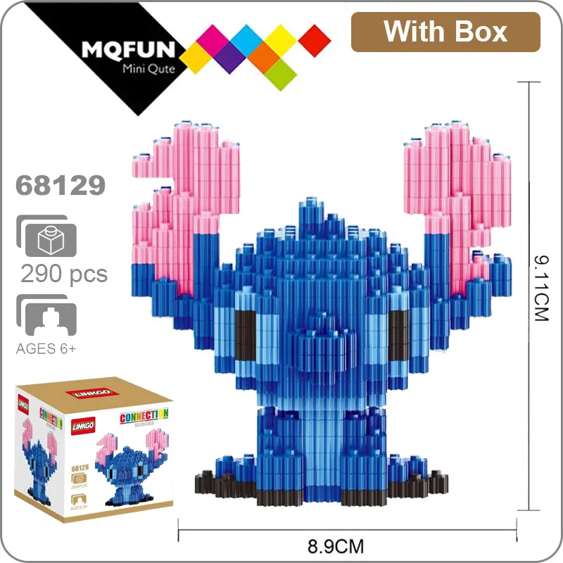 68129 With Box LInkgo милые аниме из мультфильмов стежка Мини фигурки алмазные мини строительные блоки кирпичи сборки модели образовательных игрушек - Цвет: 68129 With Box