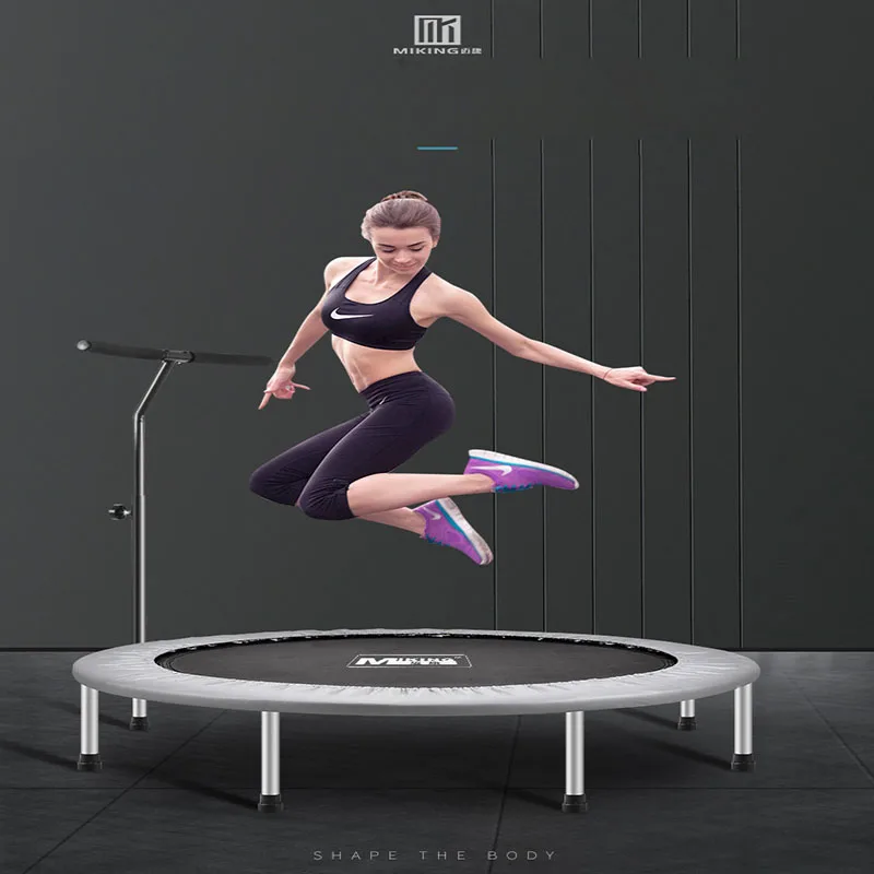 Складной круглый фитнес батут с регулируемым подлокотником тренировочный