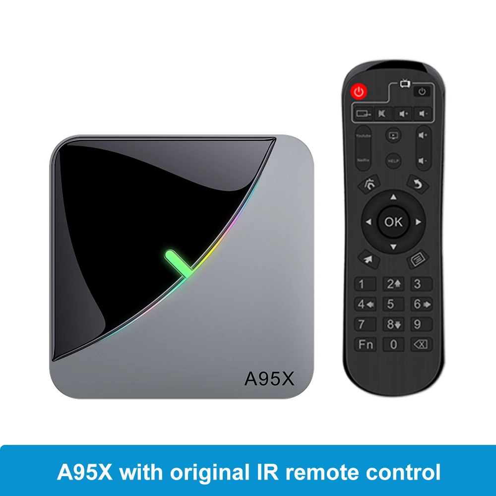 LEMADO A95XF3 ТВ приставка Android 9,0 Amlogic S905X3 4 Гб 64 Гб 4 к HD Netflix Google голосовой помощник Смарт RGB светильник Android tv Box 8K
