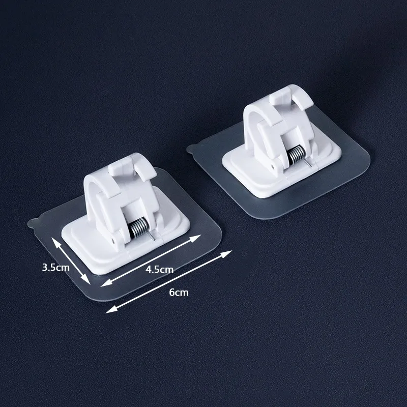 

2pcs Adjustable Nail-Free Curtain Rod Holder Clamp Hooks Rod Bracket Holders Adhesive Wall Curtain Fixed Clip Hanging Rack Hook