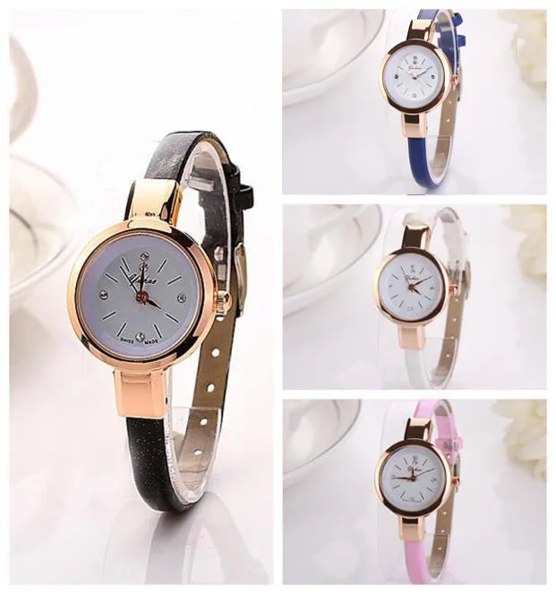 

Fashion exquisite simple ladies watch narrow narrow belt PU strap round quartz analog watch watch gift 50*