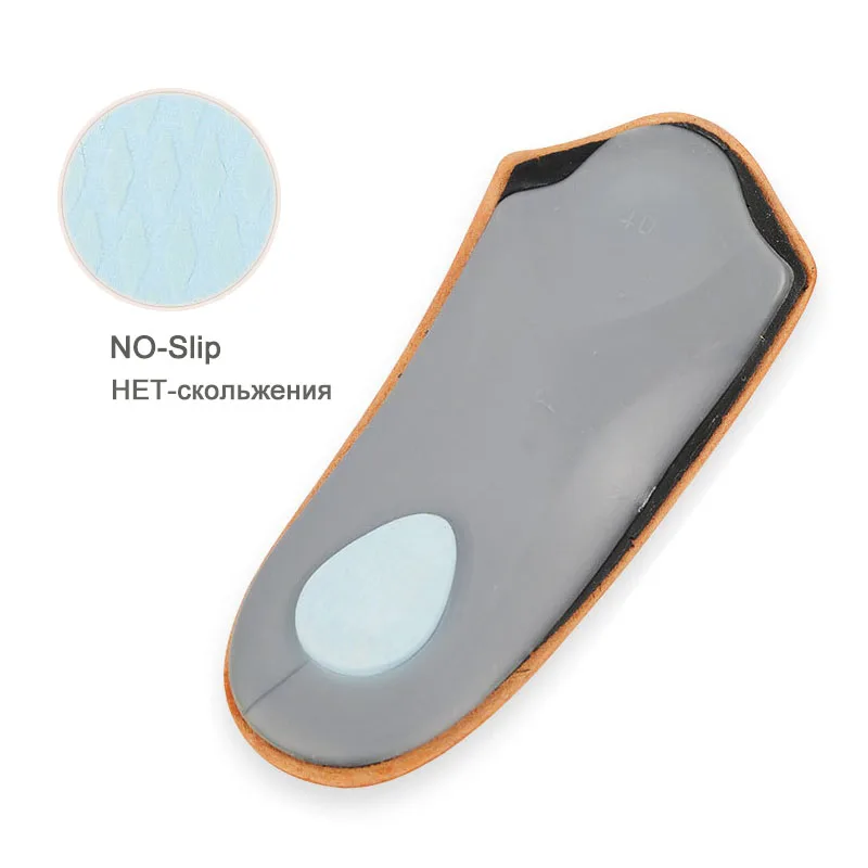 3/4 длина Кожаные ортопедические стельки для плоскостопия пятки подкладки