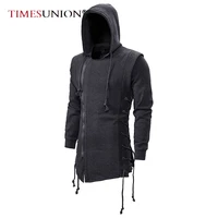 assassin creed hoodies men 2021 fashion hooded loose coat zipper hoodies with side lashing crossed plus size sweatshirt men