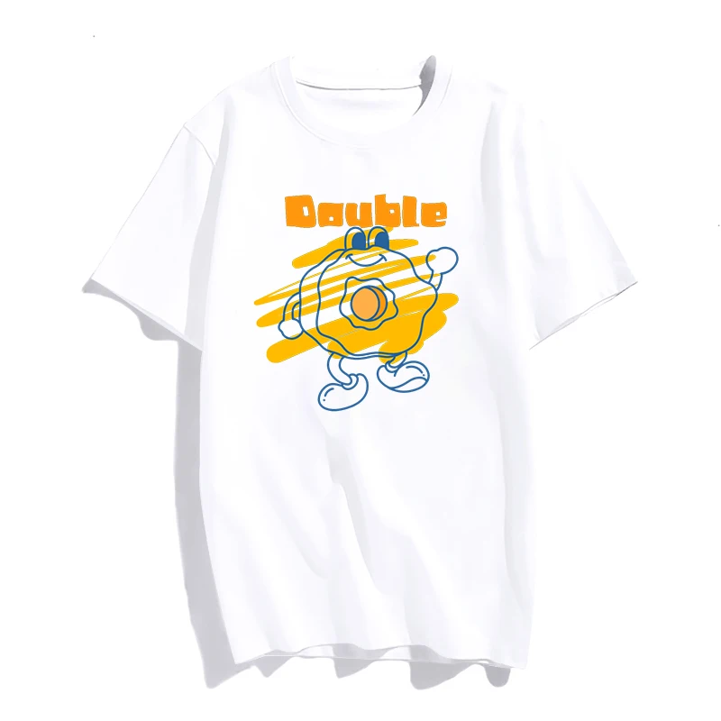 

Cute Funny Egg Cartoon Women Graphic Summer Short Sleeve Lady Print Female Clothes Tops Tees T-Shirt O-Neck Fashion Trend Tshirt