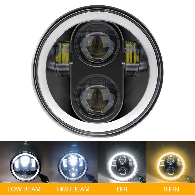 5 75 &quotсветодиодная фара 3/4 дюймов проектор мото фары для harley sportster Dyna Softail Super Glide