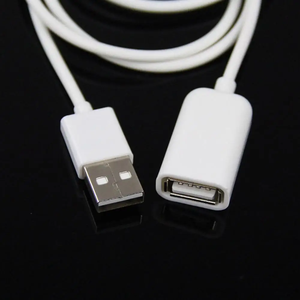 White PVC Metal USB 2.0 Male to Female Extension Adapter Cable 1m 3Ft Cord U2P9 | Электроника