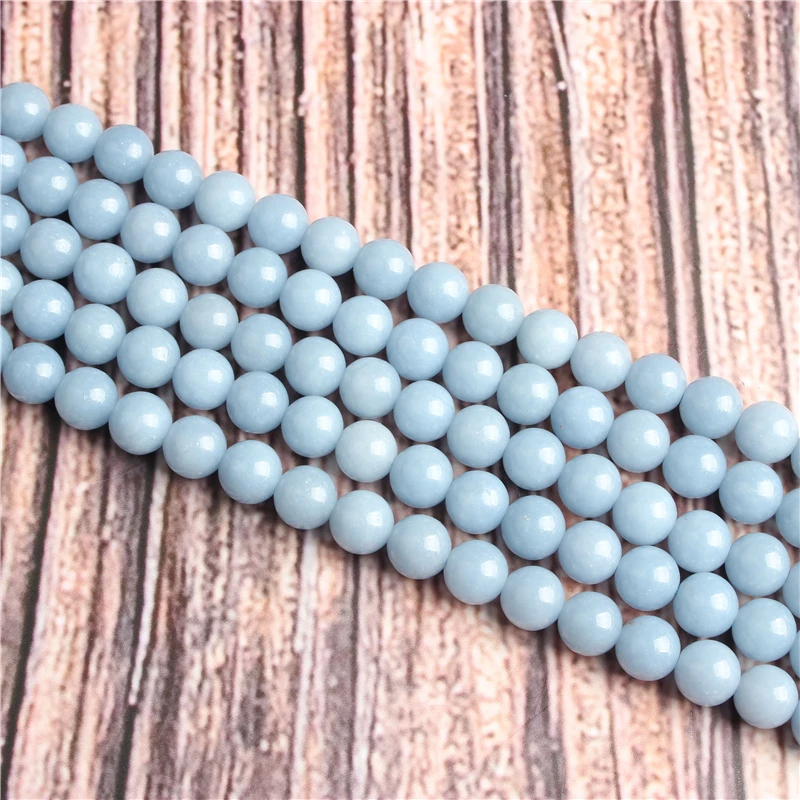 

Aquamarine Natural stone beads round beads for jewelry making Diy necklace bracelet 4/6/8/10/12 MM