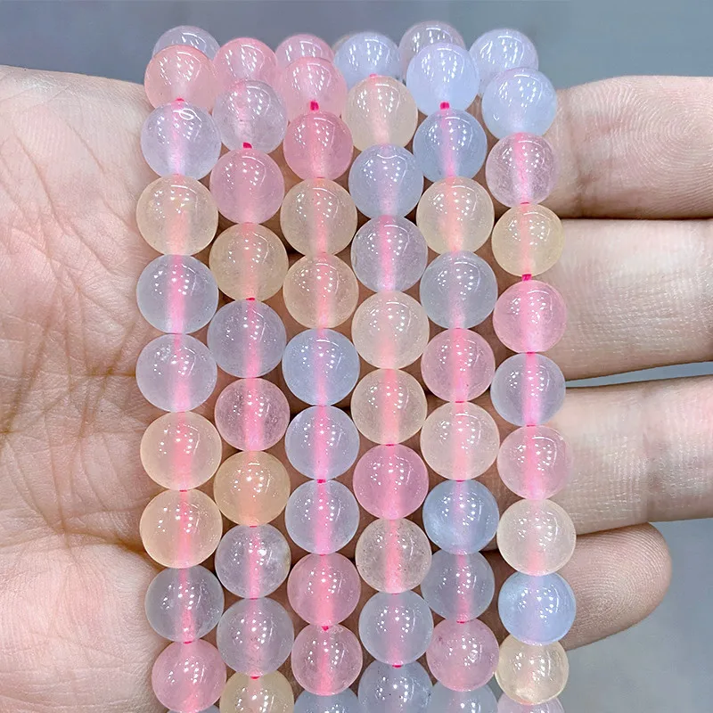 

Natural Stone Mixed Color Morgan Chalcedony Round Beads for Jewelry Making Diy Charms Bracelet Necklace 15"Strand 6 8 10 12MM