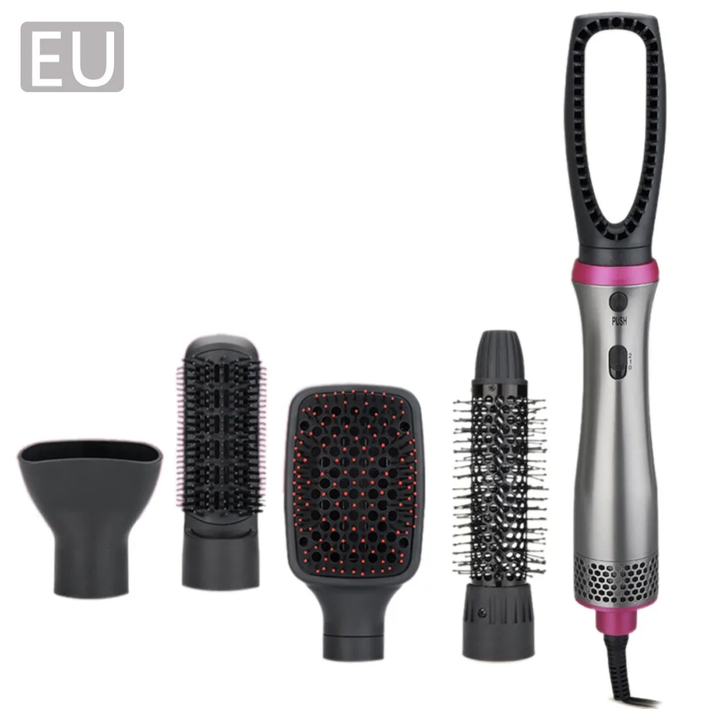 5 в 1 многофункциональный фен Volumizer щеточный валик вращается Styler гребень для укладки выпрямления волос щипцы для завивки влажное сухое использование