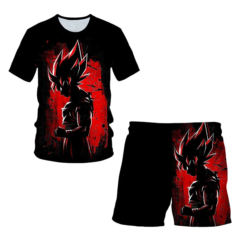 

New Fashion Vegeta Tshirts Pants Sets Dragon-Ball T Shirt Kids Clothes Japan Anime Boys Clothes Pants Children Clothing Sets