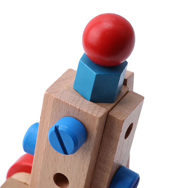 

31 Capsules Wooden Educational Toys Nut And Screw Assemble Disassemble Changeable Nut Building Blocks Car For Children