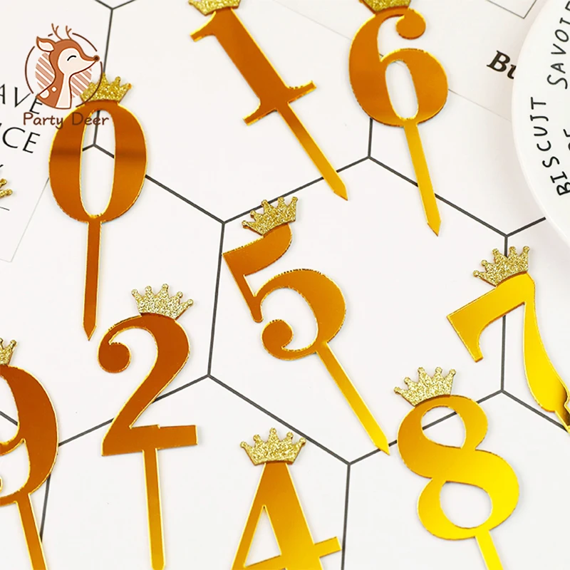 Топпер для торта 0 9 цифры на день рождения годовщину свадьбу вечеринку топпер