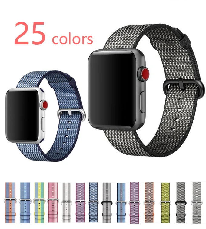 Цветной спортивный ремешок для apple watch band5 4 40 мм 44 тканый нейлоновый iwatch 3 2 1 38 42