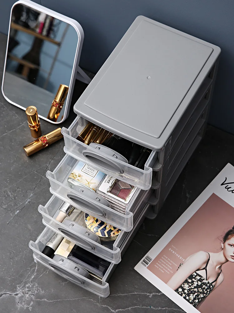 Настольный ящик для хранения мульти-Слои милый маленький Пластик прозрачная