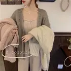 Кардиган, свитера, женская шикарная Повседневная однотонная мохеровая Весенняя Корейская женская одежда, свободная Модная молодежная популярная Элегантная трикотажная одежда в стиле бойфренд