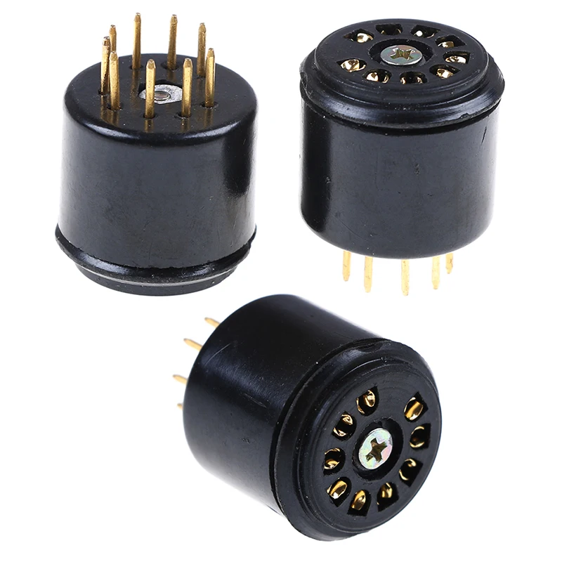 

1pc 9 Pin Bakelite Vacuum Tube Saver Base For 12AX7 12AU7 ECC82 ECC83 Amps Black Electrical Plugs