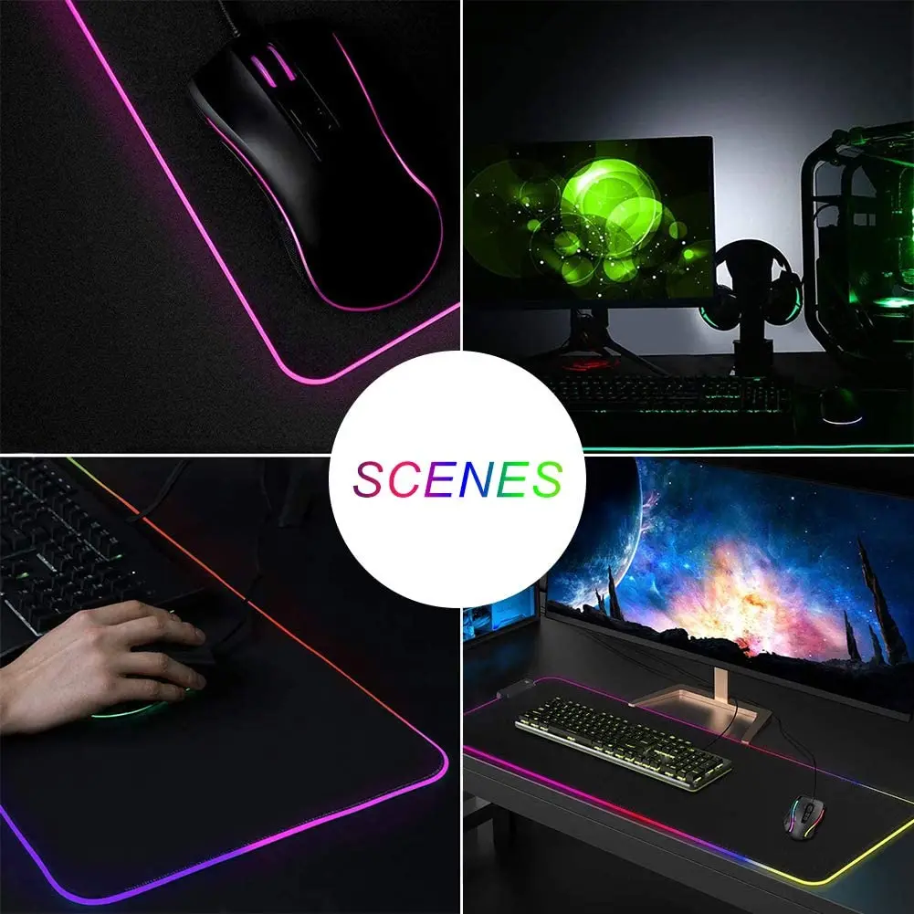 diy custom personalized mouse pad led illumination large gaming mousepad rgb lighting laptop desk mat rubber gamer pad carpet free global shipping