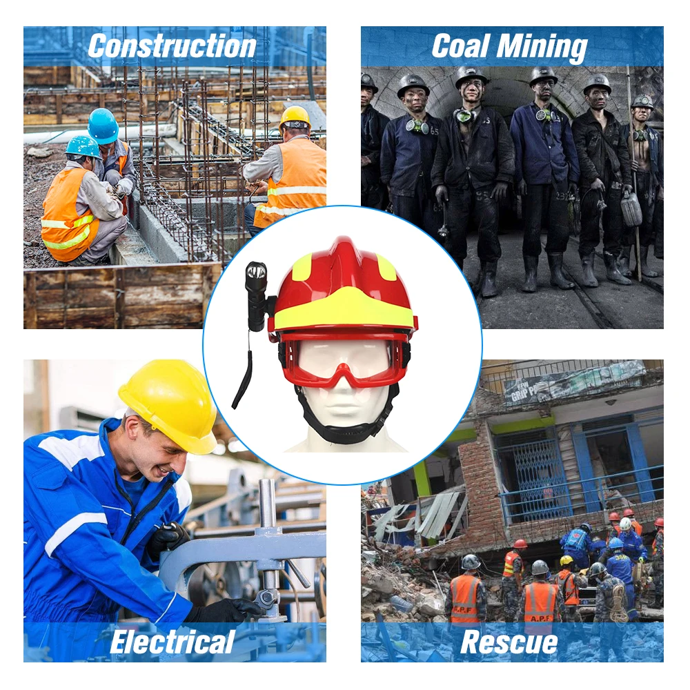 

Safety Rescue Helmet Emergency Rescue Fire ABS helmet With Headlamp and Protective Goggles Fire Fighter Protective Helmet