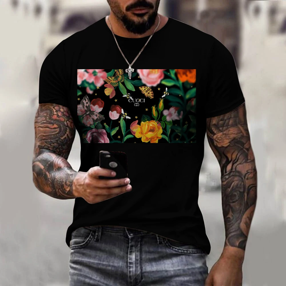 

NEW Men's 3D GU solid color printing Harajuku T-shirt fashion streetwear stitching size 110-6XL summer fashion plus size