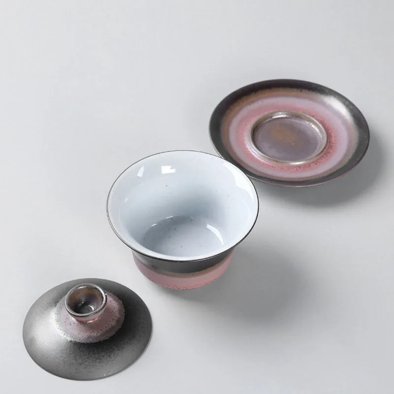 Gaiwan Tureen 180 мл керамическая чашка для чая блюдце с крышкой ручной работы емкость