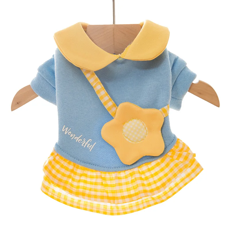 Воздухопроницаемое милое платье для кошек и собак хлопковая Теплая юбка-свитер