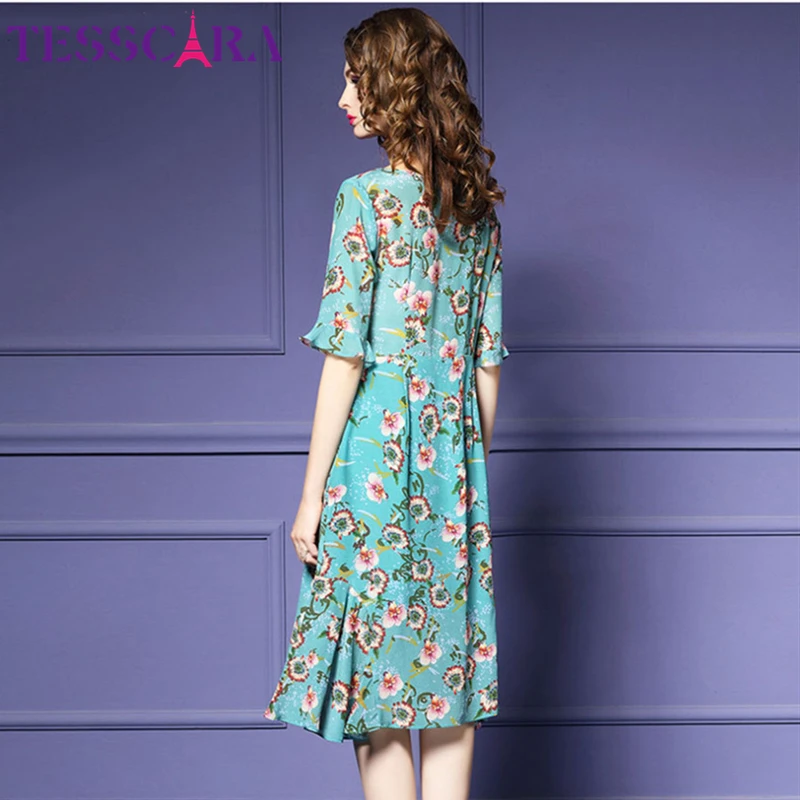 Женское шифоновое платье TESSCARA Элегантное коктейльное трапециевидной формы в