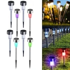 Светодиодный светильник на солнечной батарее, ландшафсветильник водонепроницаемая лампа из нержавеющей стали для сада, внутреннего двора, декоративная лампа для дорожек