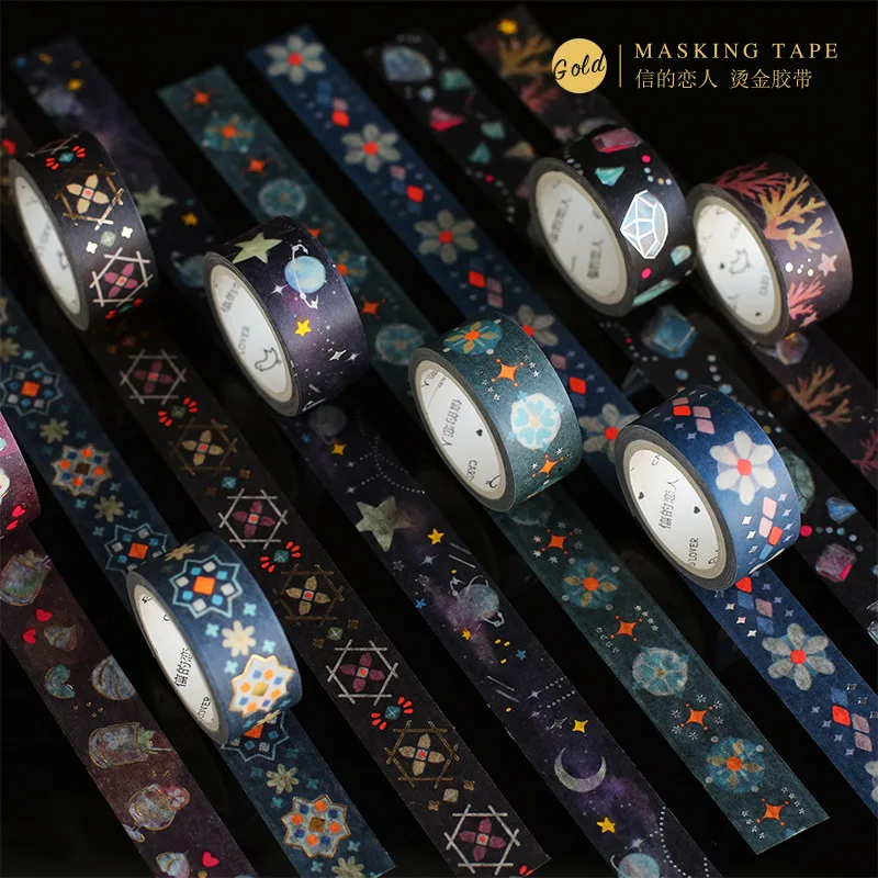 Морская водоросль Алмазная Золотая фольга васи клейкая лента Diy Скрапбукинг