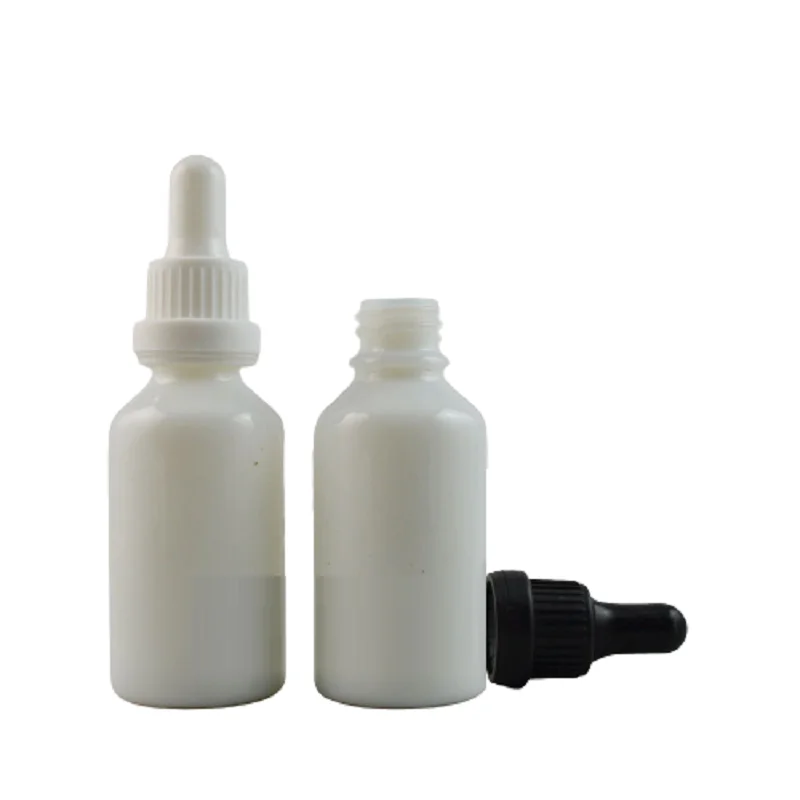 

5ml 10ml 20ml 30ml 50ml Porcelain White Glass Bottle Cosmetic Packaging Container Empty Essential Oil Dropper Vials 20pcs