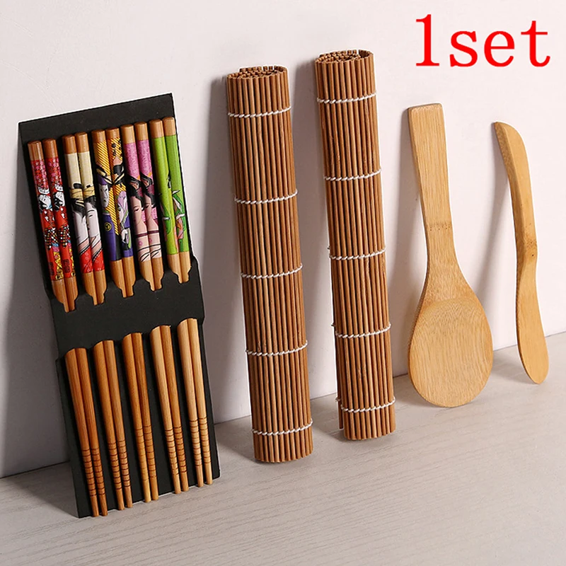 

Sushi Maker Set Sushi Curtain Rice Sushi Making Kits Roll Cooking Tools Chopsticks Spoon Sushi Blade DIY Bamboo 13pcs / Set CIQ