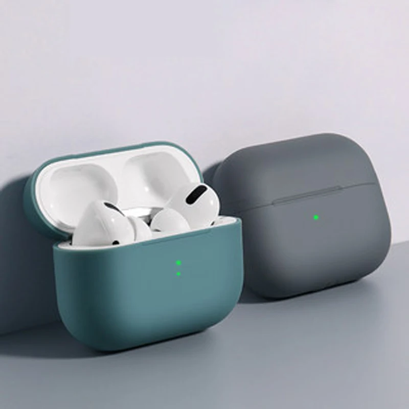 

Cases For Apple Air pods Pro Soft Silicone Protective Bluetooth Wireless Earphone Cover For Apple Air Pods Pro Charging Box Bags