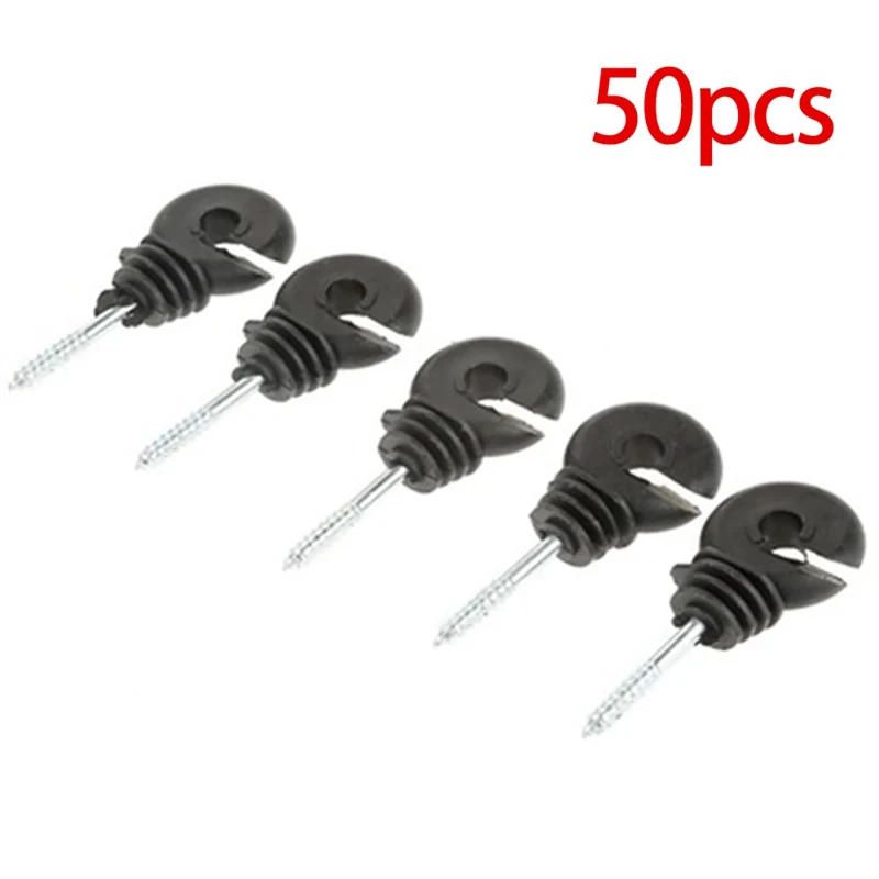 

50Pcs Garden Supplies Accessories Electric Fence Offset Ring Insulator Fencing Screw in Posts Wire Safe Agricultural