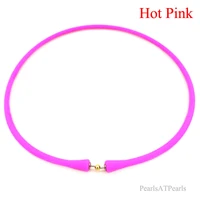 wholesale 16 inches hot pink rubber silicone cord band for custom necklace
