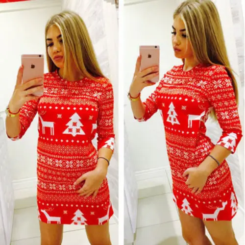 2018 Рождественские зимние осенние сексуальные женские платья облегающее модное