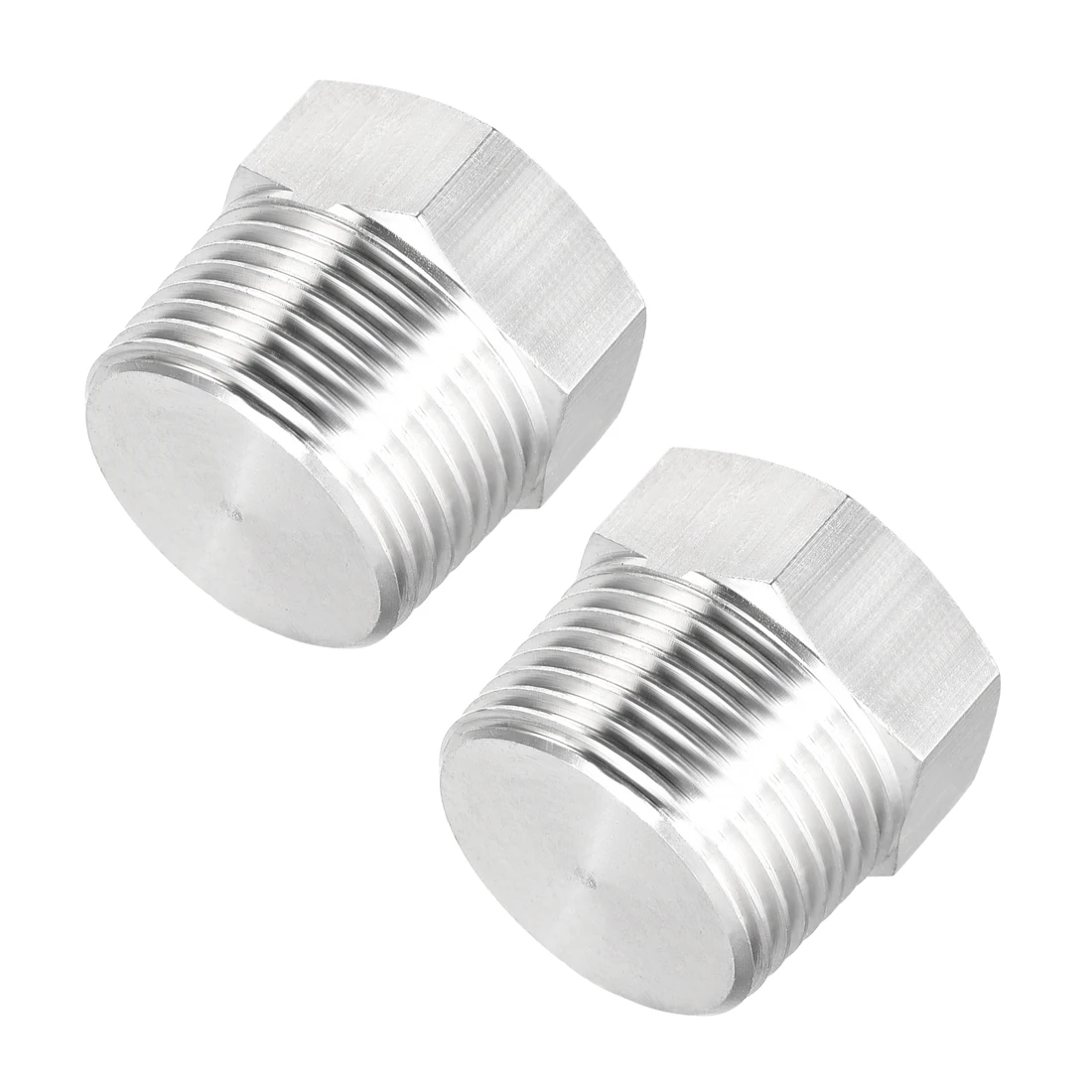 

uxcell 2pcs 3/4NPT Male Hex Head Plug 304 Stainless Steel Solid Thread Pipe Fitting
