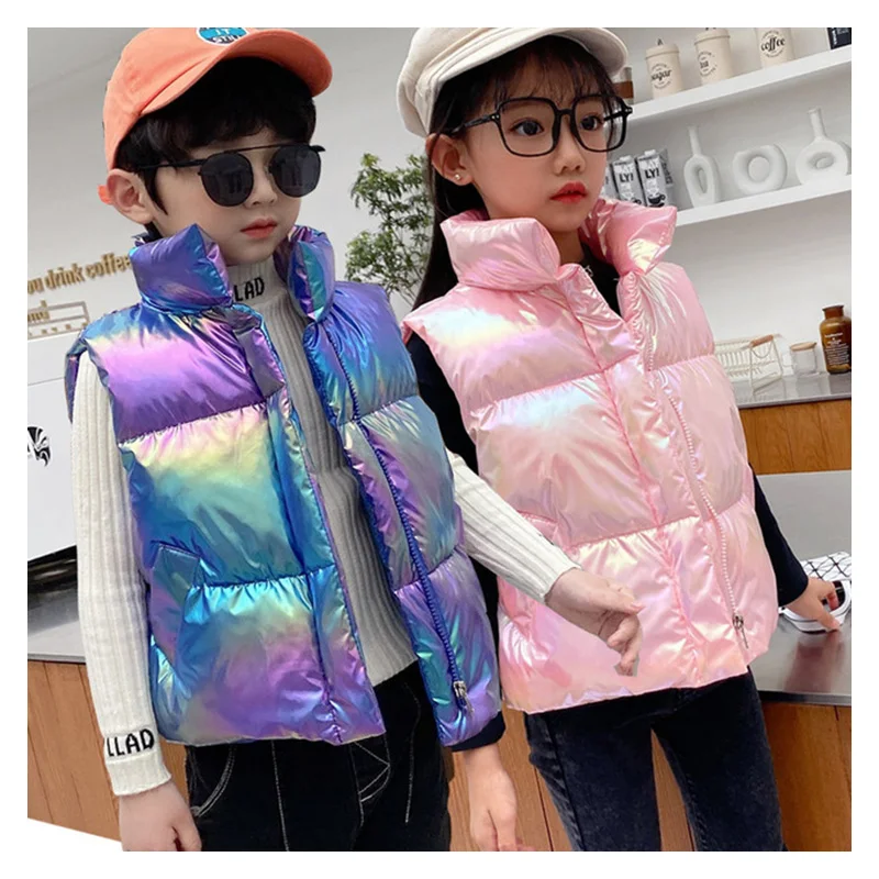 

New colorful back label wash free children's down cotton vest ND045
