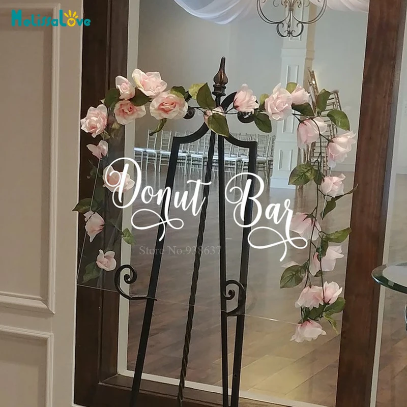 Пончик бар Свадебная наклейка со словами наклейки Знак приема декоративная
