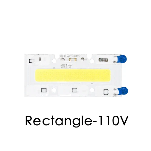Rectangle 110V Светодиодный COB чип лампа Smart IC 3 Вт 5 Вт 7 Вт 10 Вт 20 Вт 50 Вт 70 Вт 100 Вт 150 Вт Встроенный прожектор заливающего света нет необходимости привода DIY светильник из бисера точечный светильник - Emitting Color: Rectangle 110V