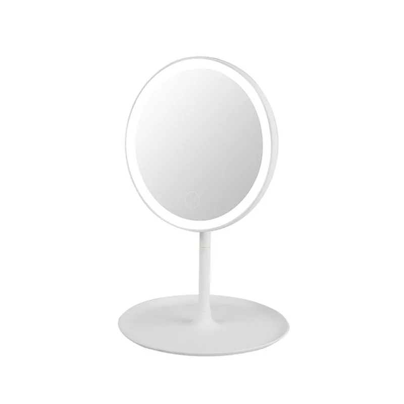 Rechargeable Makeup Mirror With Light 90 Degree Adjustable Portable Touch Screen Led Makeup Mirror With Storage