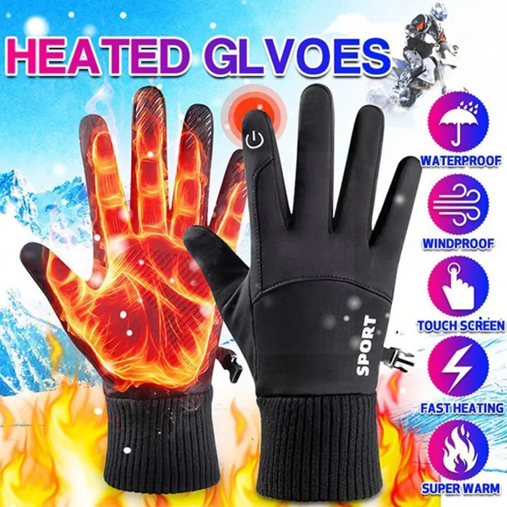 

Зимние теплые перчатки, мужские лыжные перчатки, ветрозащитные мотоциклетные перчатки для сенсорного экрана, сноуборда, езды, зимние перча...