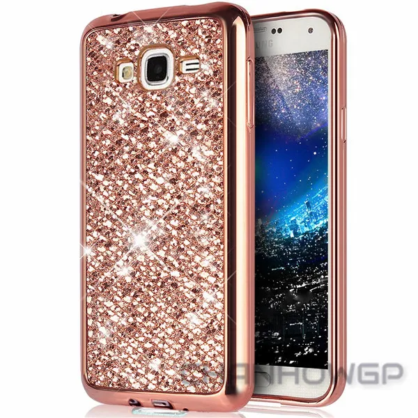 Мягкий пластиковый чехол с блестками чехол для samsung Galaxy A6 A8 J4 J6 J3 J5 J7 Core A5 S7 край S8 S9 плюс Funda - Цвет: Rose Gold