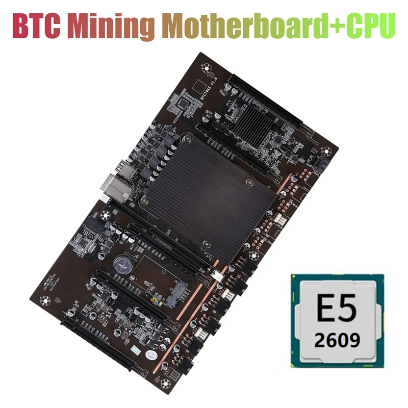 

Материнская плата X79 H61 BTC для майнинга, 5X PCI-E 8X LGA 2011 DDR3, поддержка 3060 3080 GPU с процессором E5-2609 для майнинга BTC